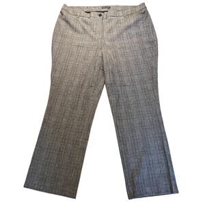 Hilary Radley Dress Pants Women's Size 18W Gray Plaid Straight Leg Career 40x30